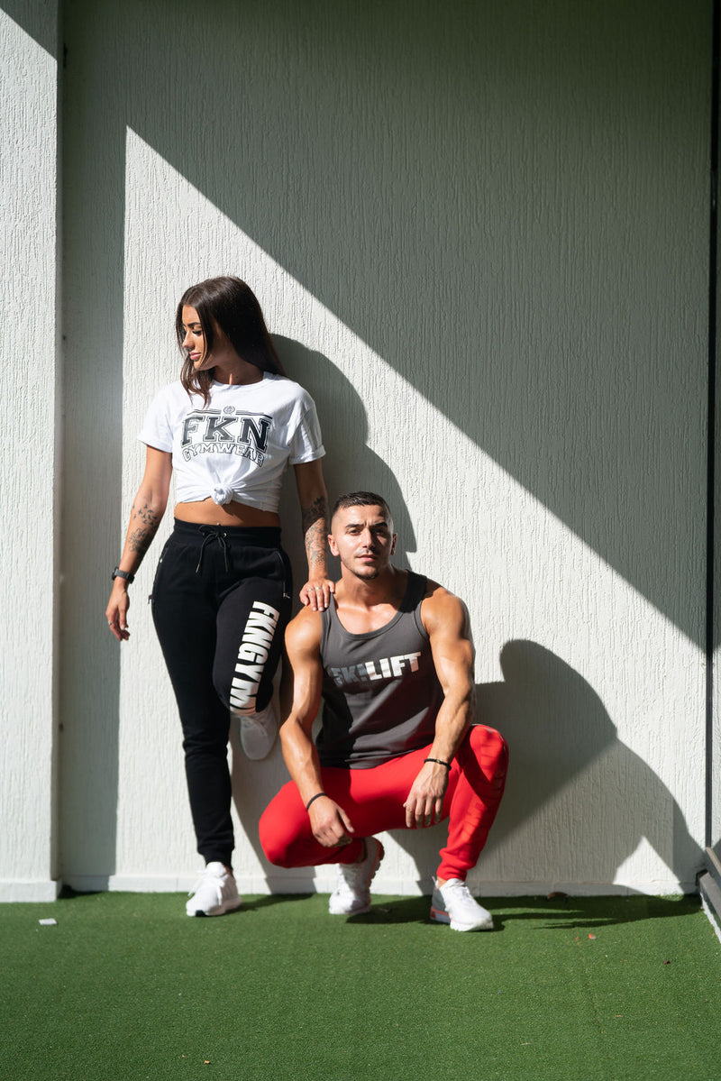 Infinity | Bootyfit Gym Track Pants | Red