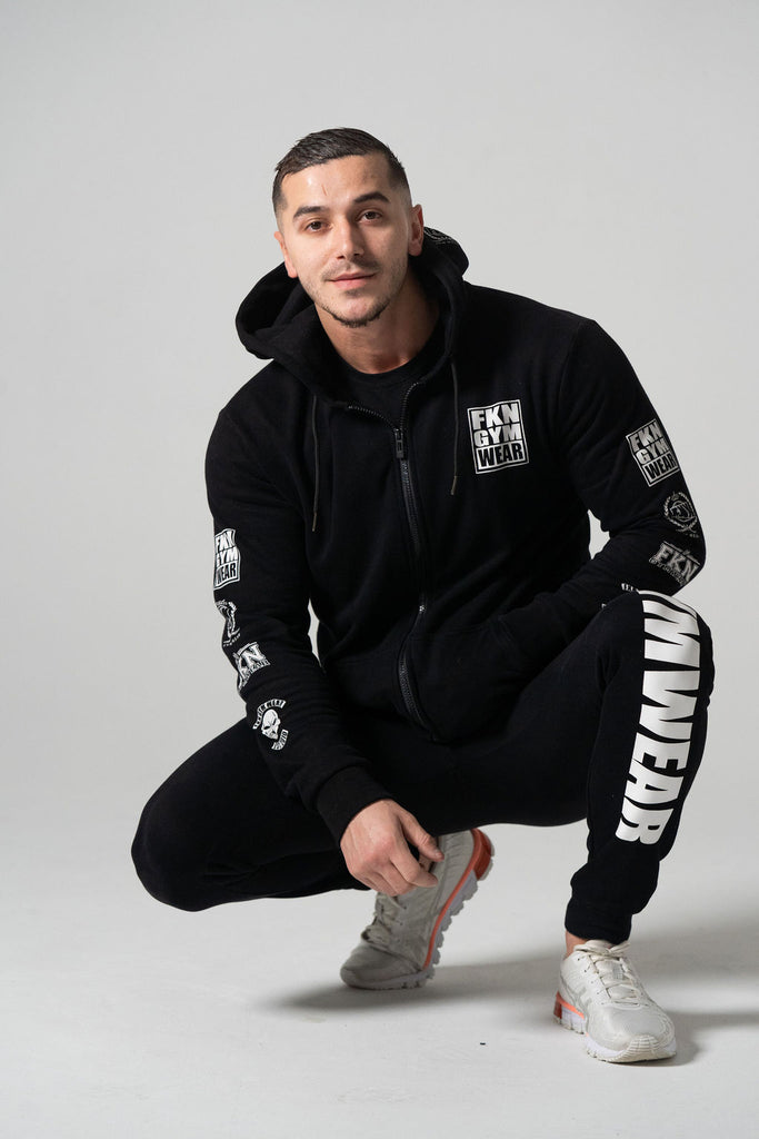 Gym King Gk Mens Tracksuit Burnt Olive Zipped Hoodie Slim Fit Olive - Top Brand Outlet UK