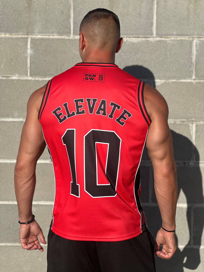 Elevate | Men's Gym Training Basketball Jersey | Red