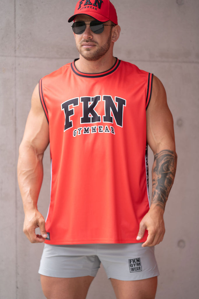 Elevate | Men's Gym Training Basketball Jersey Singlet | Red