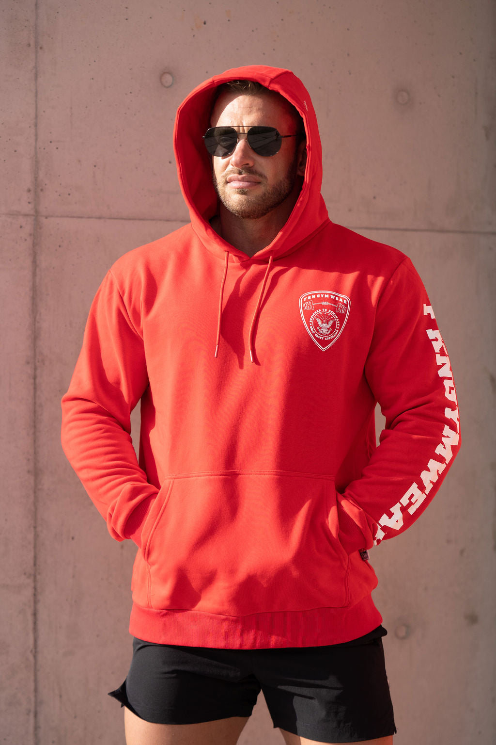 Infinity | Men's Gym Hoodie | Red