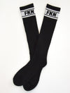 Long Knee High Gym Socks | Two Pair | Black