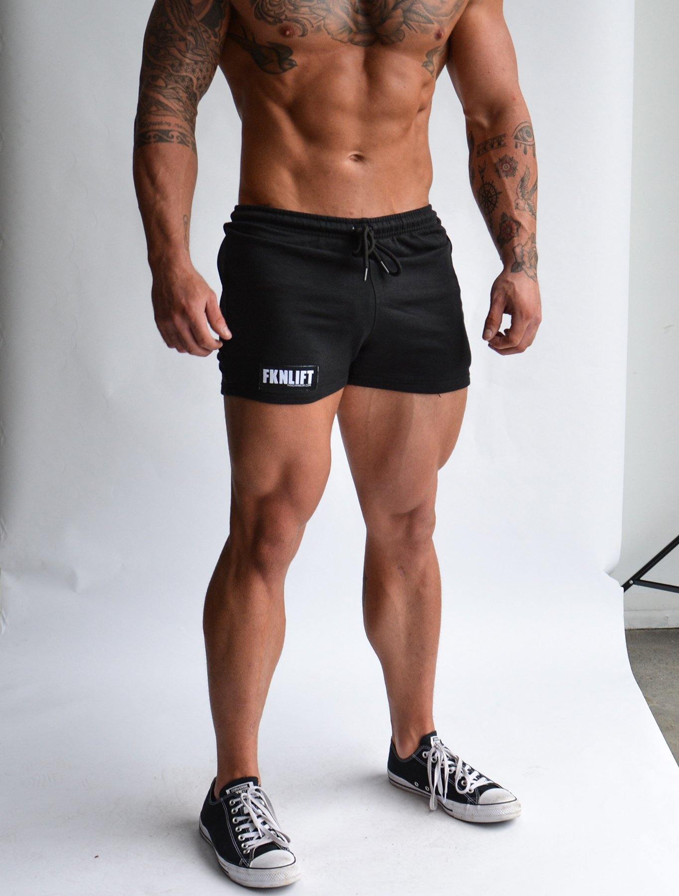 FKNLIFT | Men's 100% Cotton Gym Shorts | Black FKN Gym Wear FKNLIFT | Men's 100% Cotton Gym Shorts | Black FKN Gym Wear